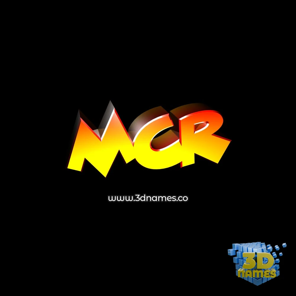 mcr in Black Background style - 3D name wallpaper