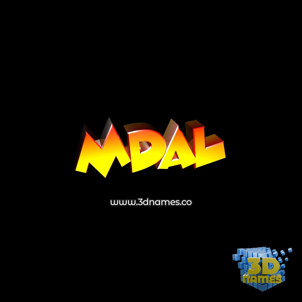 mdal in Black Background style - 3D name wallpaper