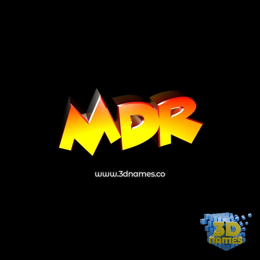 mdr in Black Background style - 3D name wallpaper