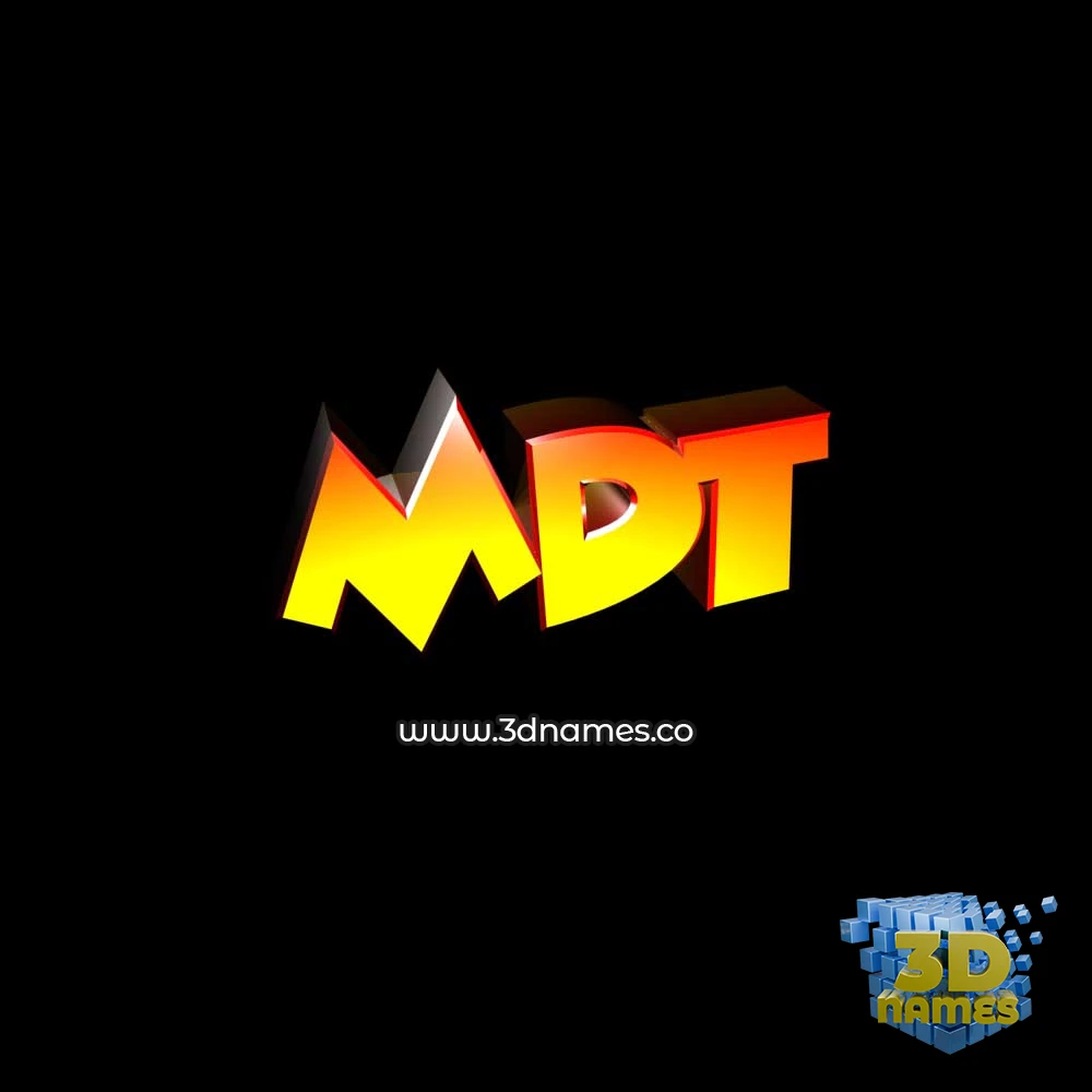 mdt in Black Background style - 3D name wallpaper