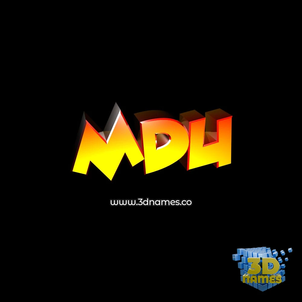 mdu in Black Background style - 3D name wallpaper