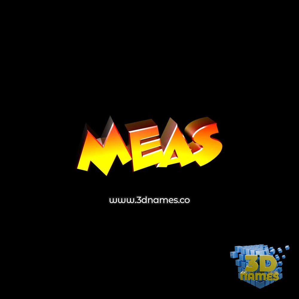 meas in Black Background style - 3D name wallpaper