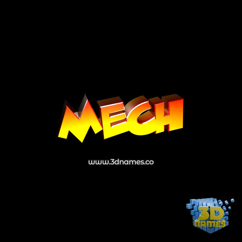 mech in Black Background style - 3D name wallpaper