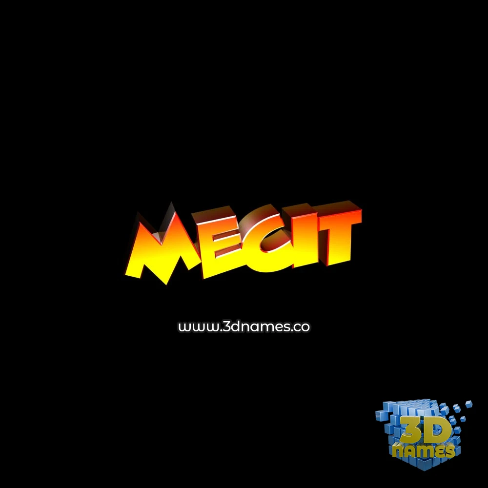 mecit in Black Background style - 3D name wallpaper
