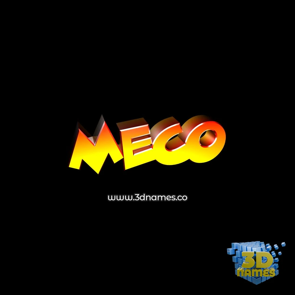 meco in Black Background style - 3D name wallpaper