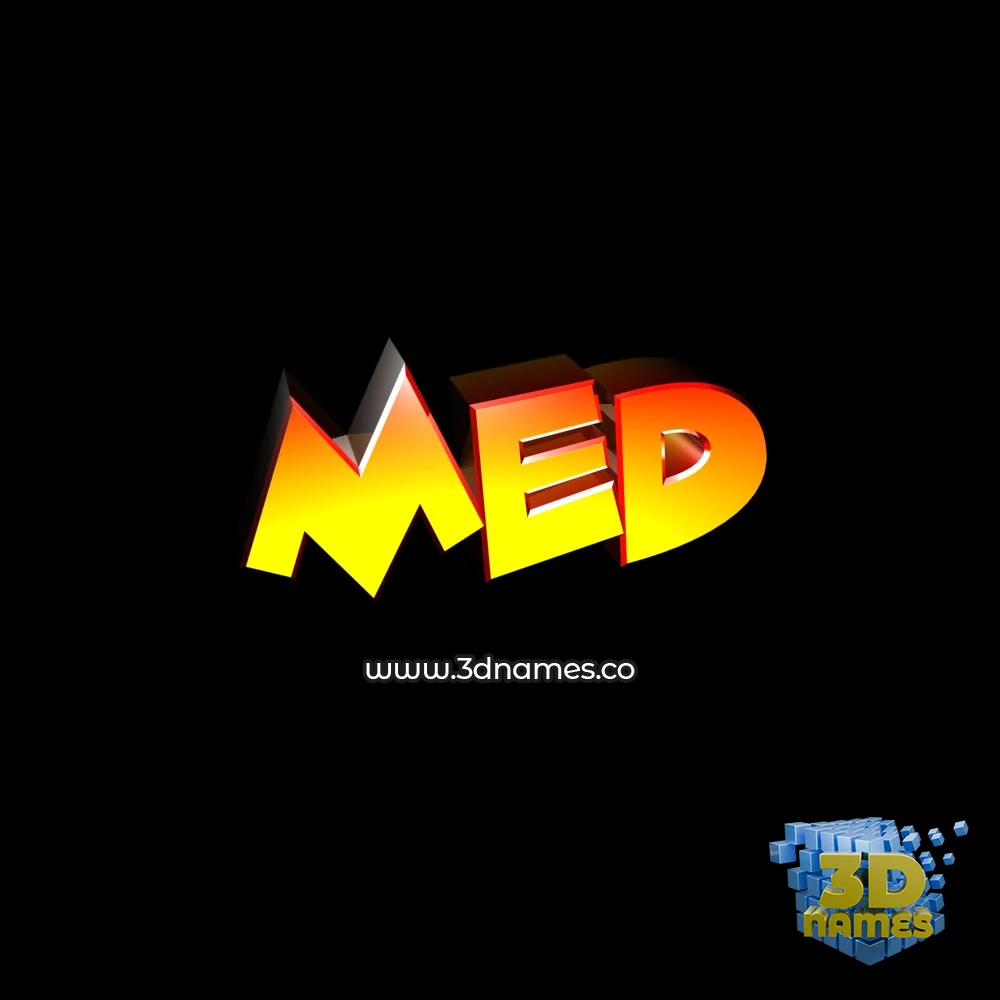 med in Black Background style - 3D name wallpaper