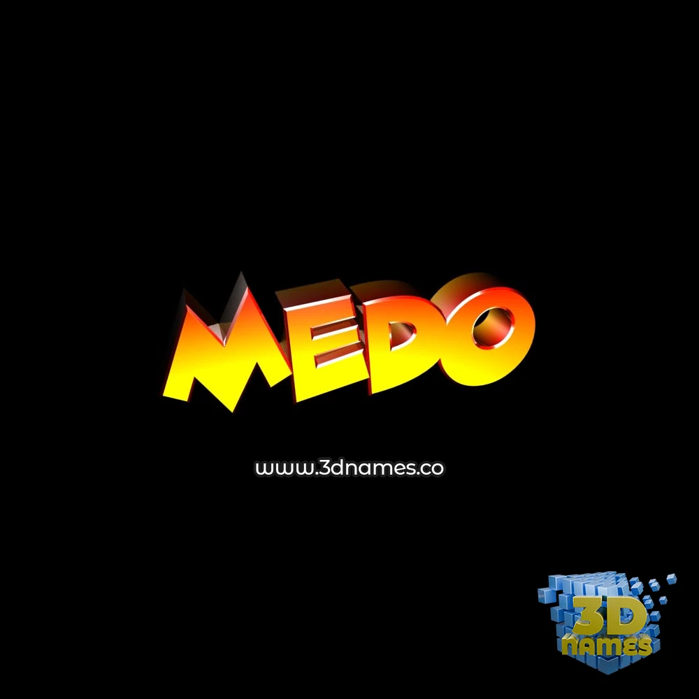 medo in Black Background style - 3D name wallpaper