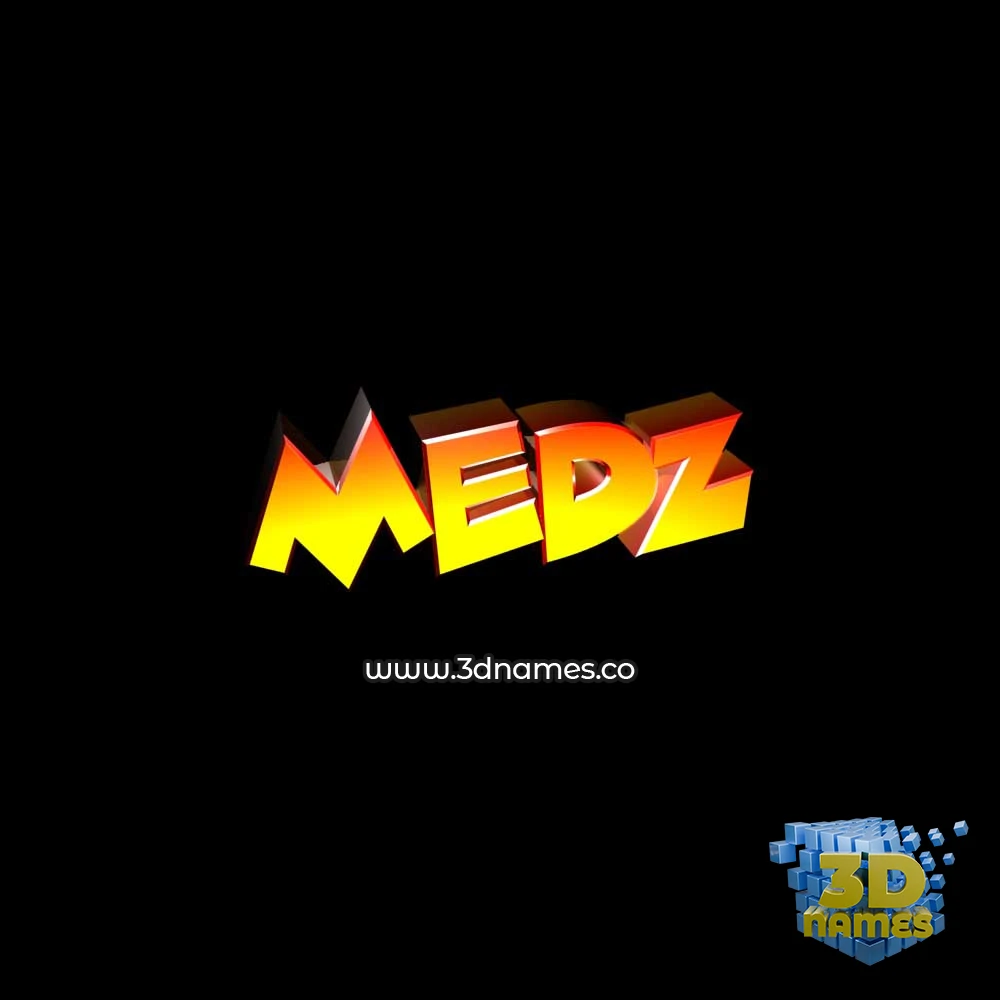 medz in Black Background style - 3D name wallpaper