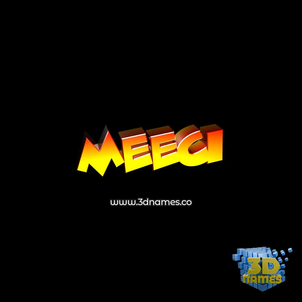 meeci in Black Background style - 3D name wallpaper