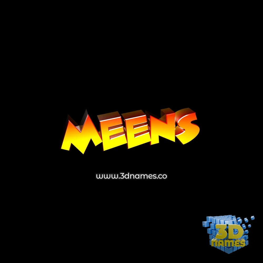meens in Black Background style - 3D name wallpaper