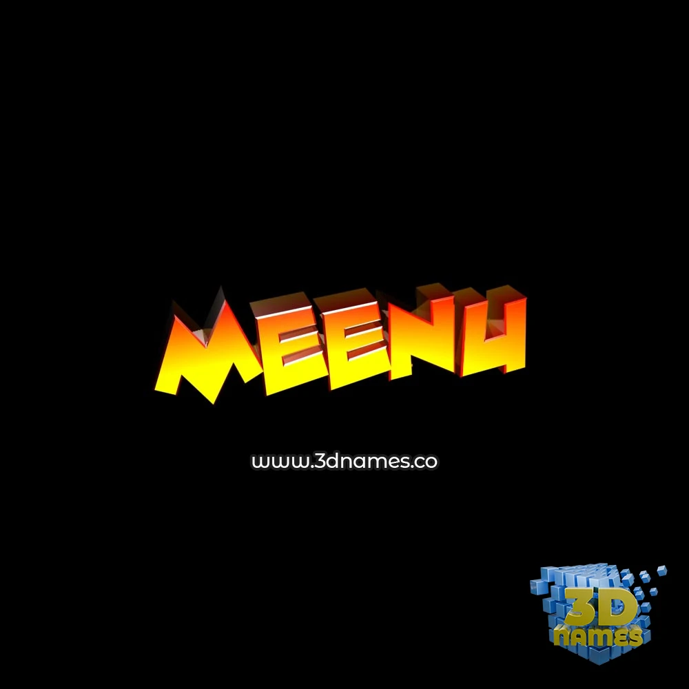meenu in Black Background style - 3D name wallpaper