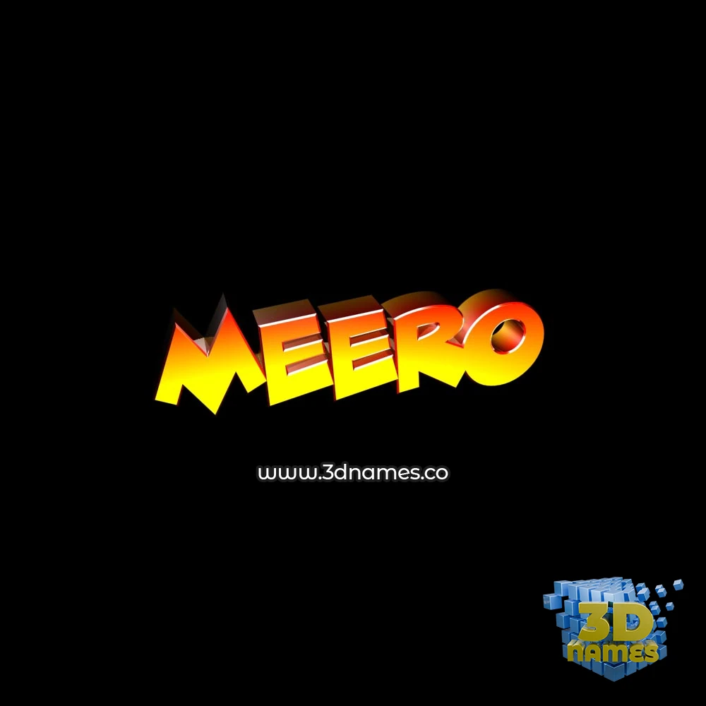 meero in Black Background style - 3D name wallpaper