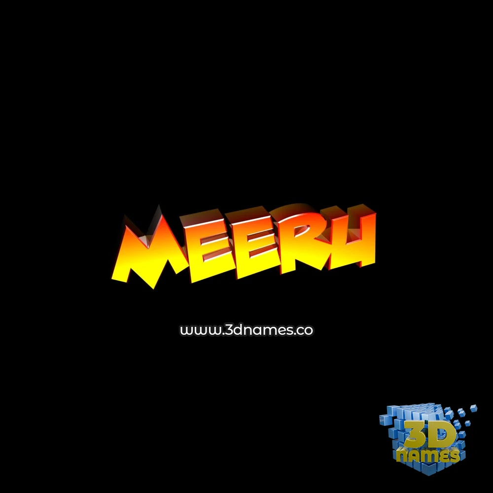 meeru in Black Background style - 3D name wallpaper