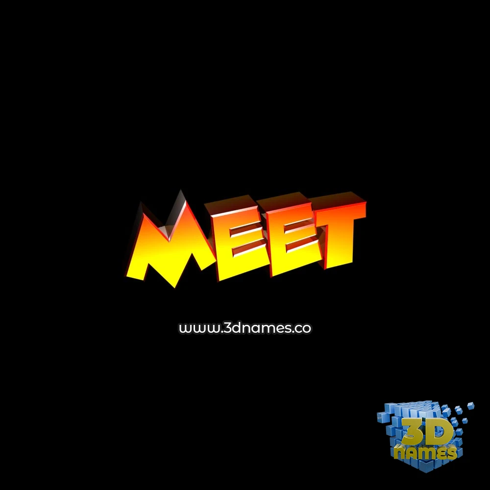 meet in Black Background style - 3D name wallpaper