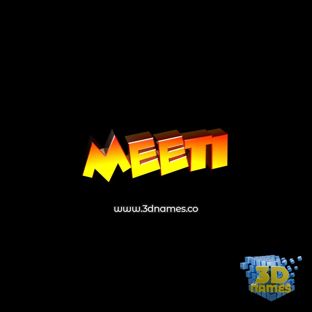 meeti in Black Background style - 3D name wallpaper