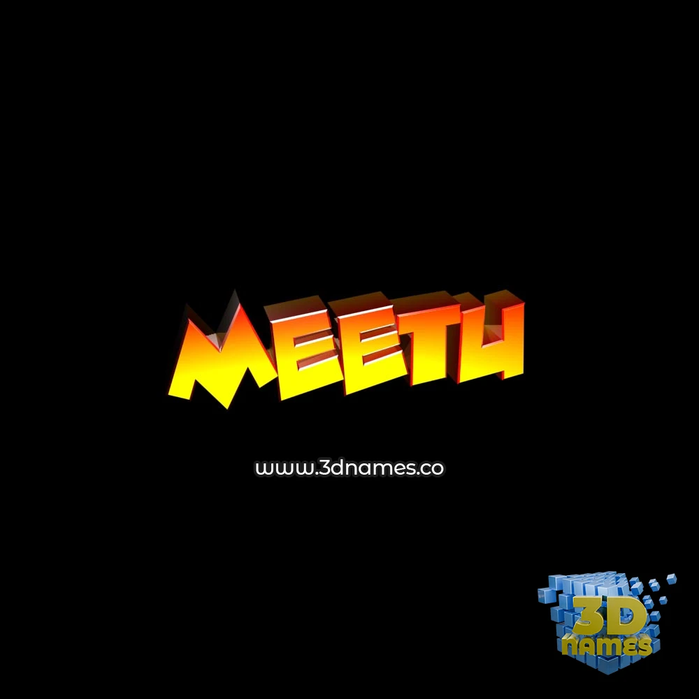 meetu in Black Background style - 3D name wallpaper