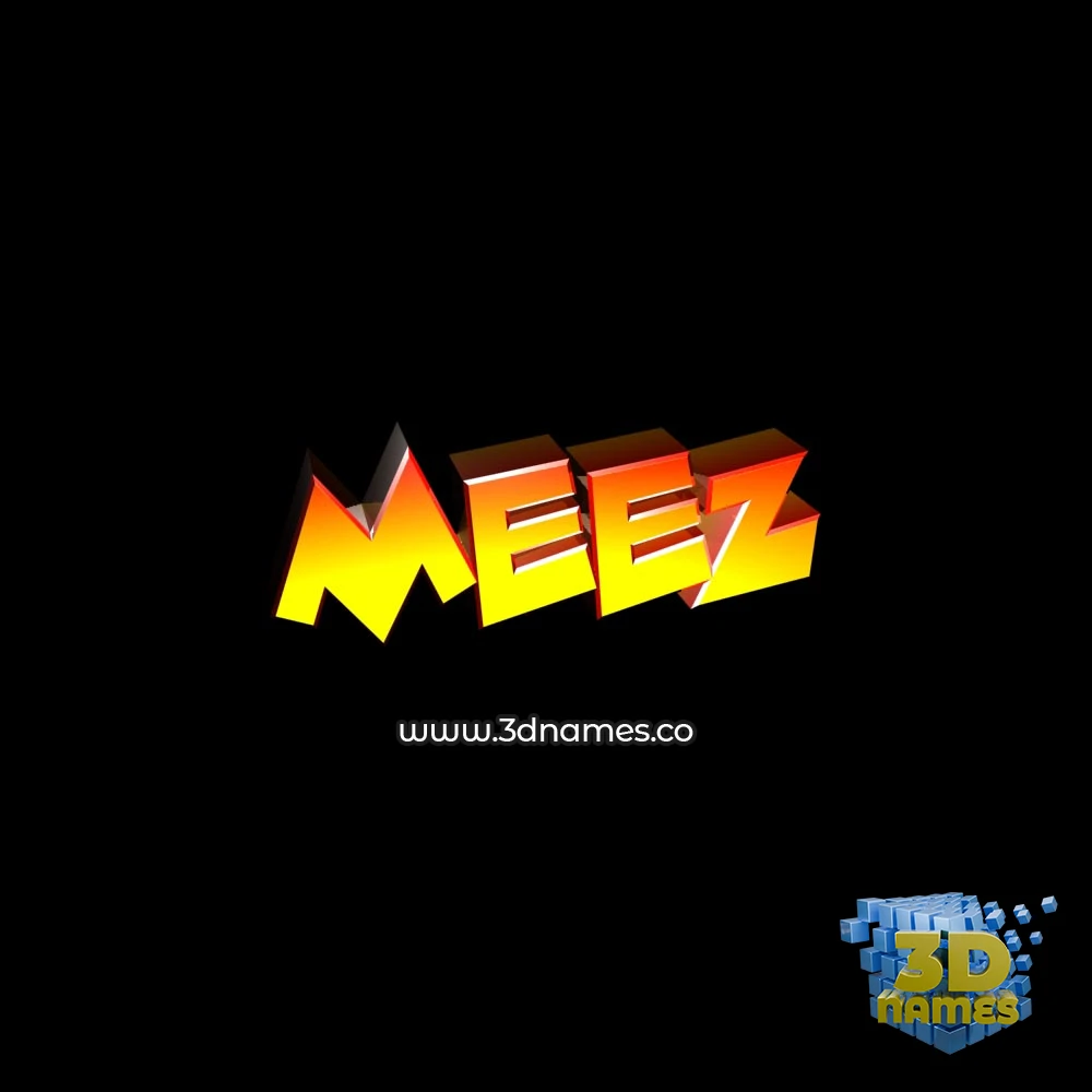 meez in Black Background style - 3D name wallpaper