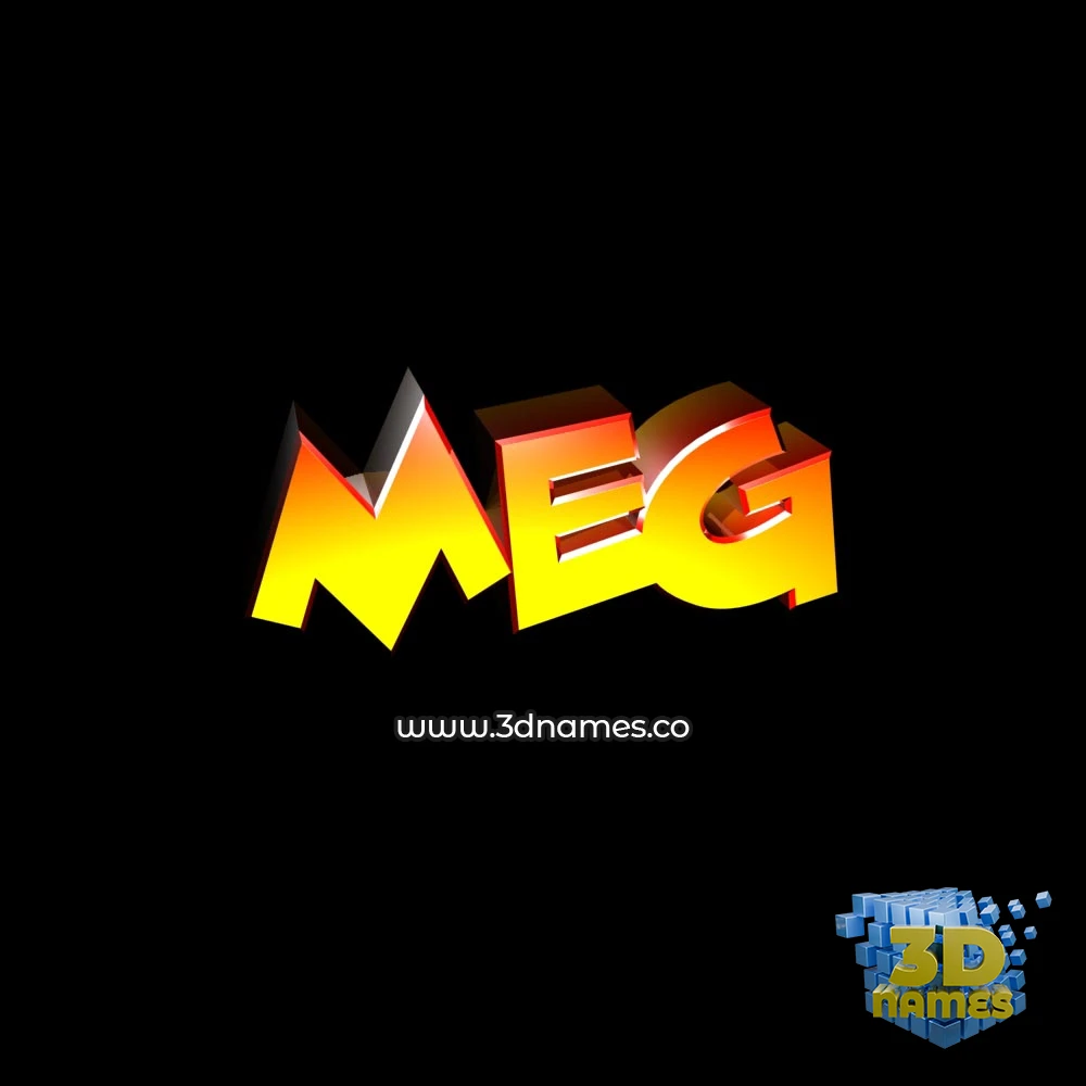 meg in Black Background style - 3D name wallpaper