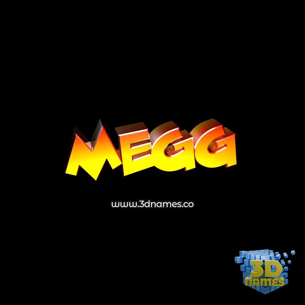megg in Black Background style - 3D name wallpaper