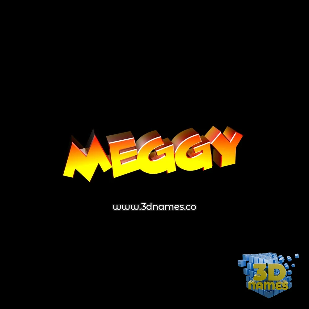 meggy in Black Background style - 3D name wallpaper