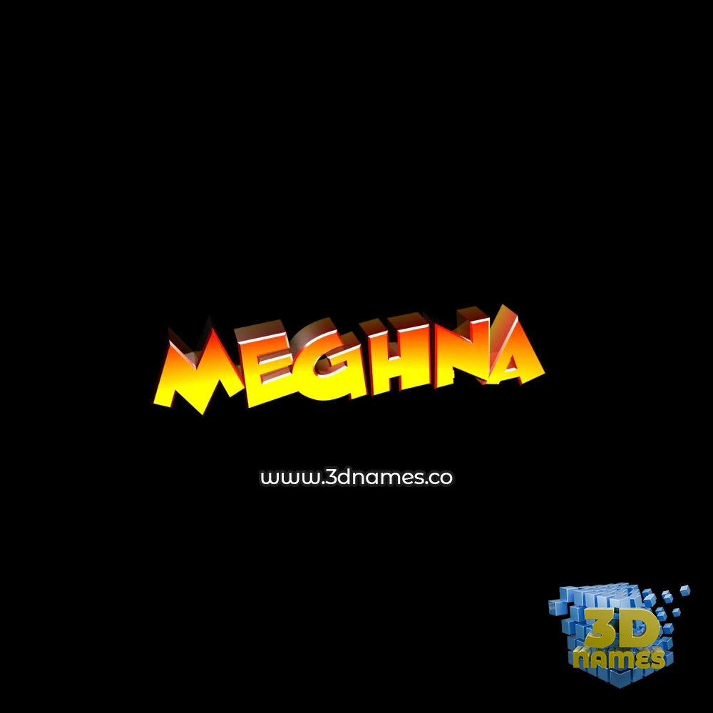 meghna in Black Background style - 3D name wallpaper