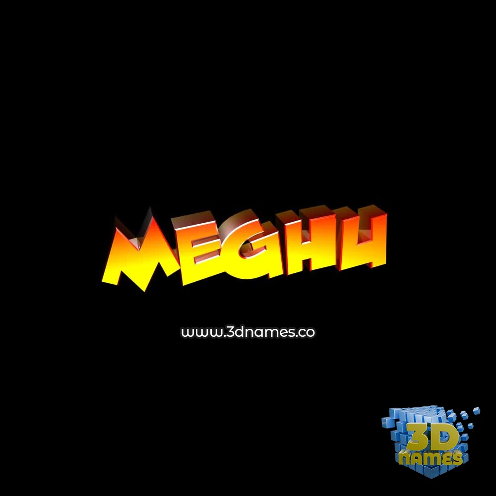 meghu in Black Background style - 3D name wallpaper