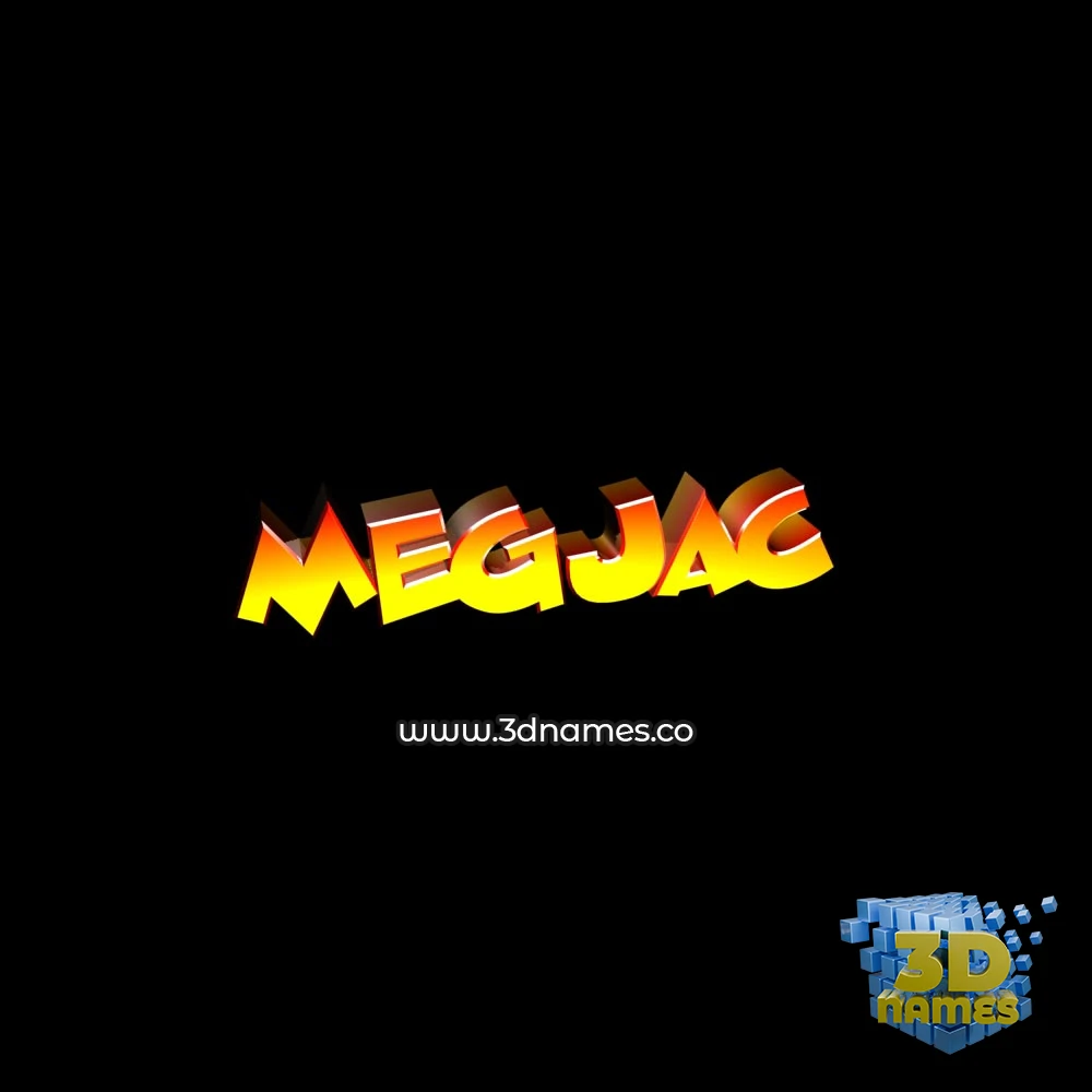 megjac in Black Background style - 3D name wallpaper