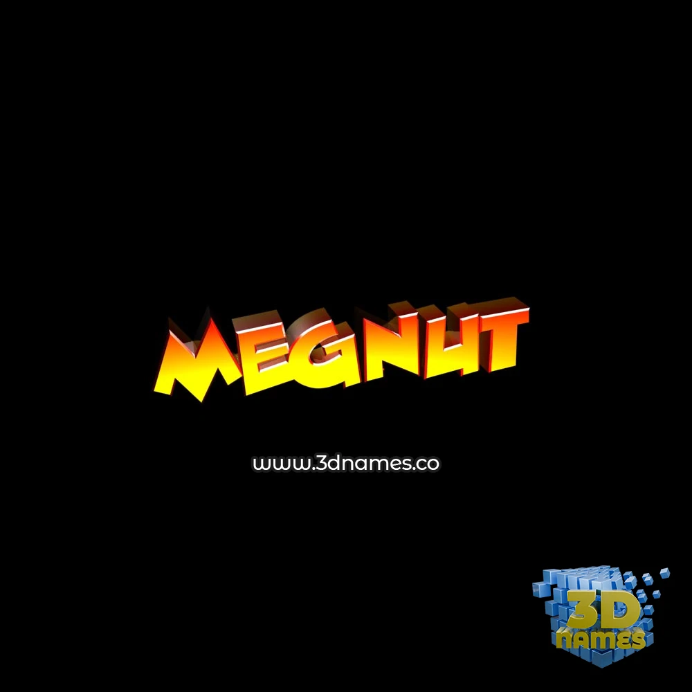 megnut in Black Background style - 3D name wallpaper