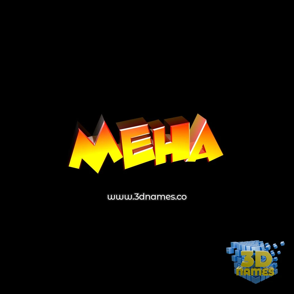 meha in Black Background style - 3D name wallpaper
