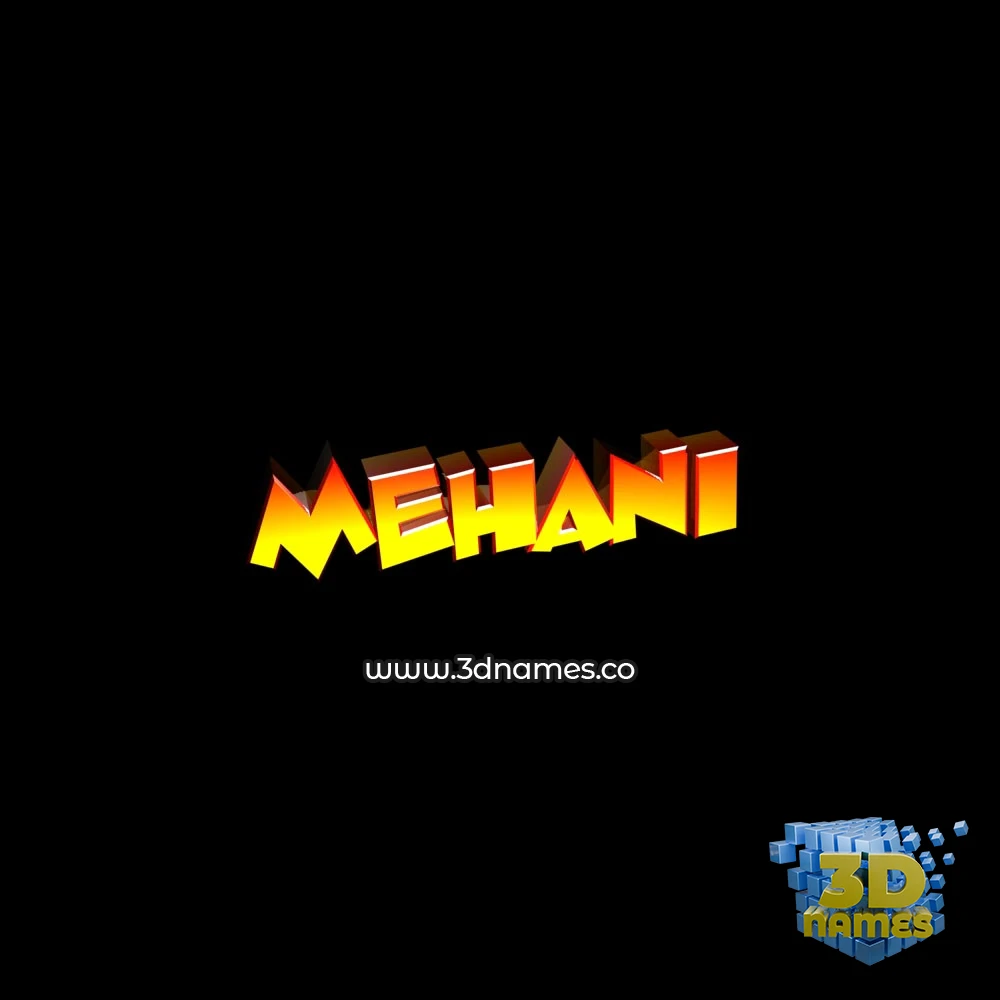 mehani in Black Background style - 3D name wallpaper