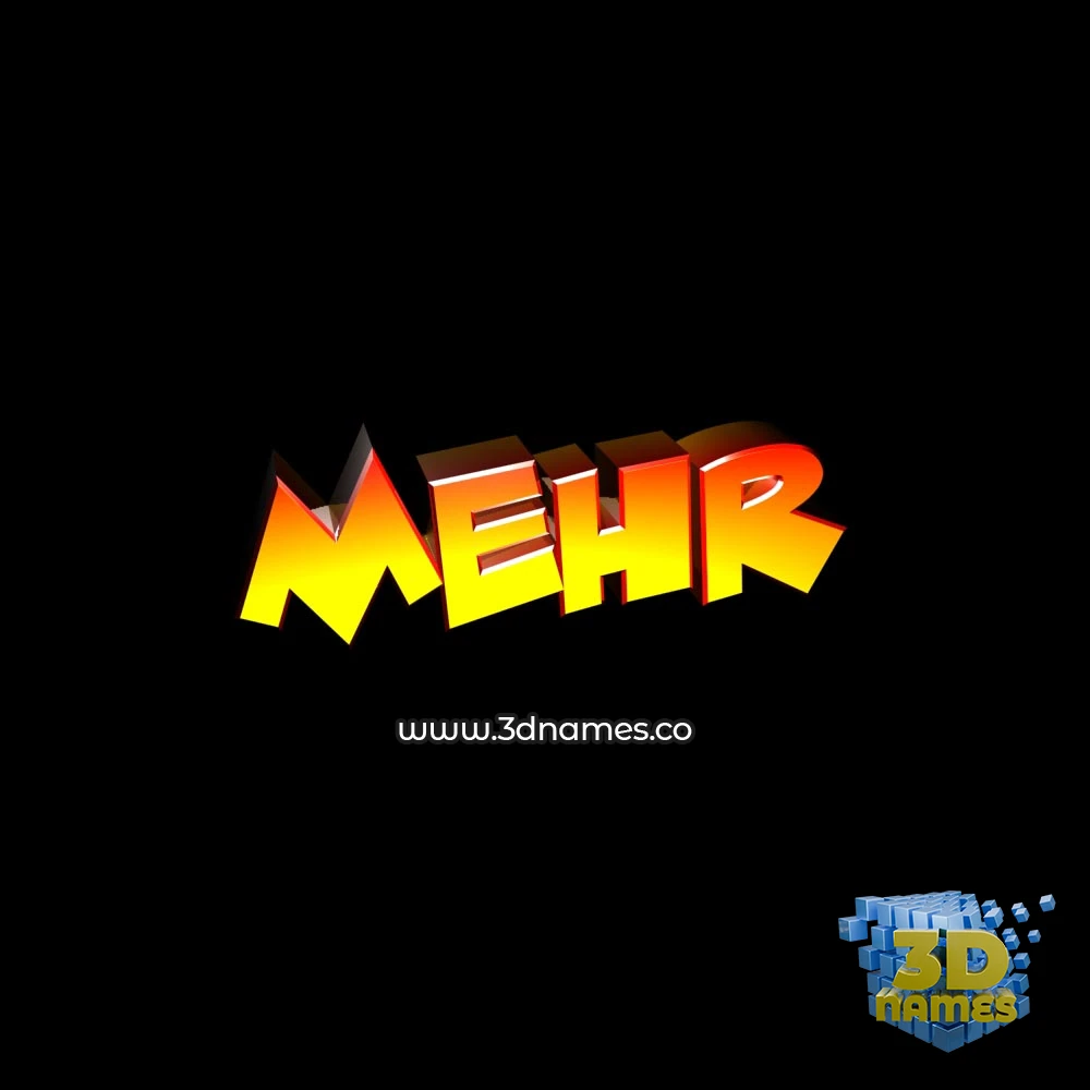 mehr in Black Background style - 3D name wallpaper
