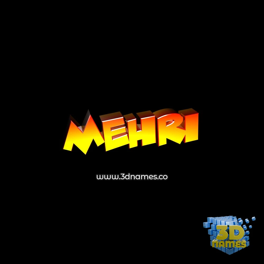 mehri in Black Background style - 3D name wallpaper