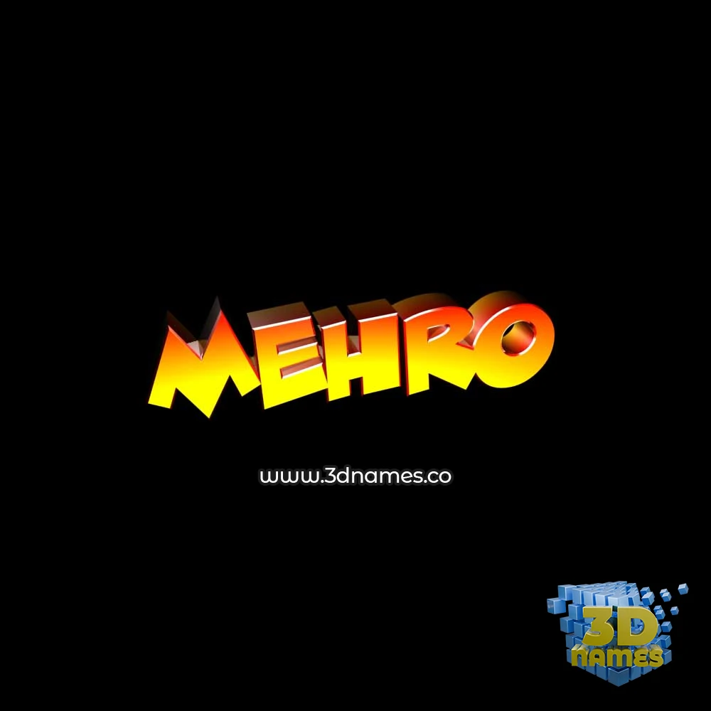 mehro in Black Background style - 3D name wallpaper