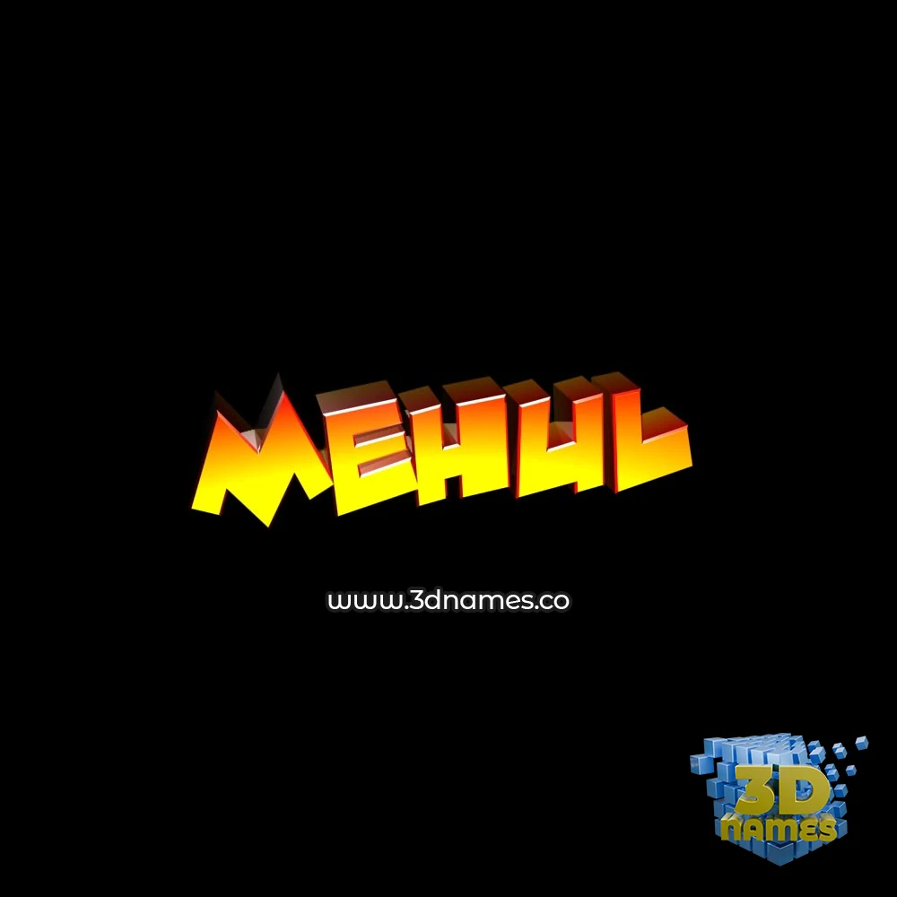 mehul in Black Background style - 3D name wallpaper