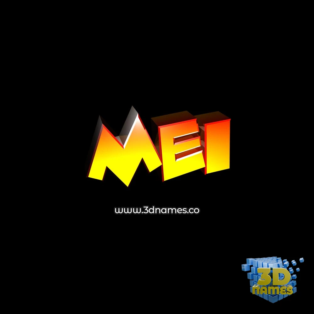 mei in Black Background style - 3D name wallpaper