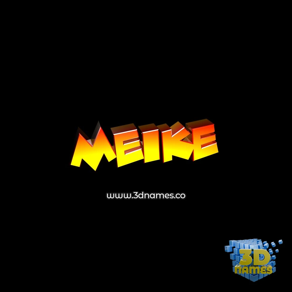 meike in Black Background style - 3D name wallpaper