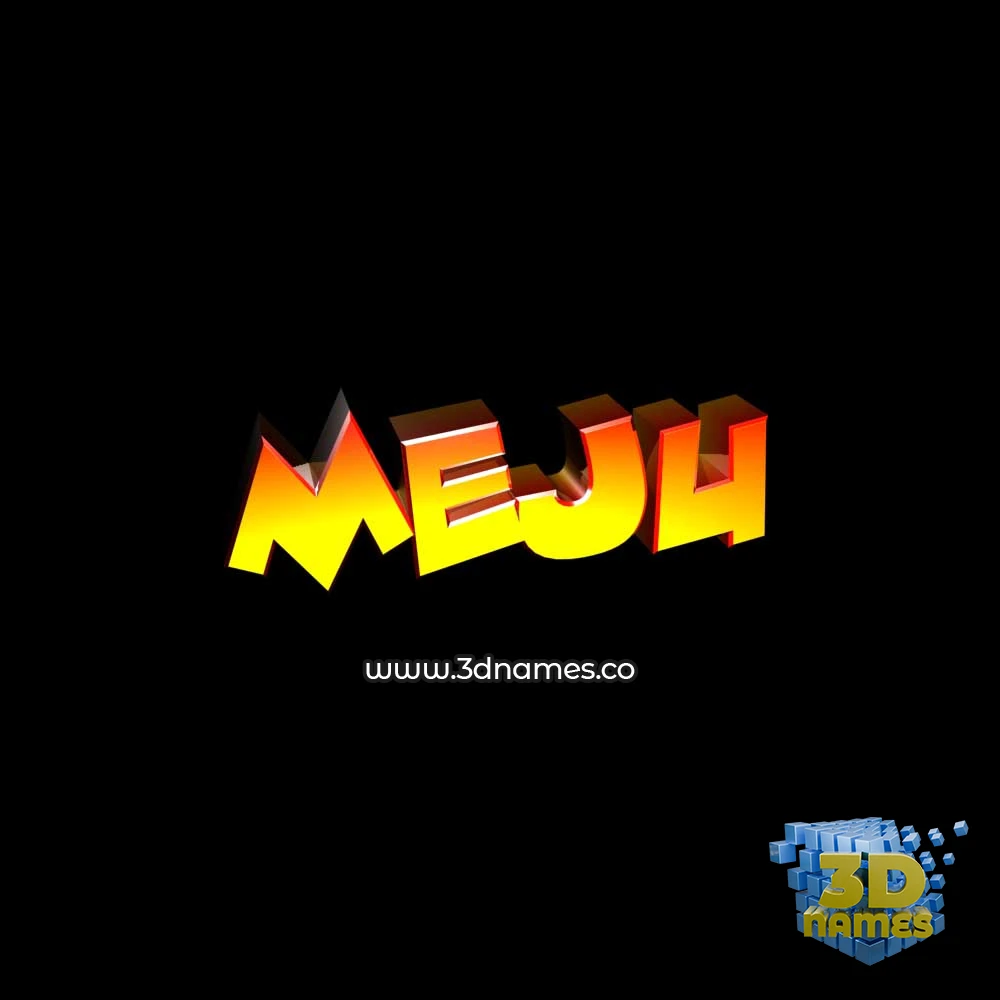 meju in Black Background style - 3D name wallpaper