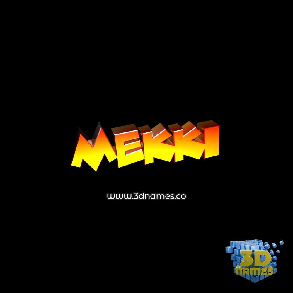 mekki in Black Background style - 3D name wallpaper