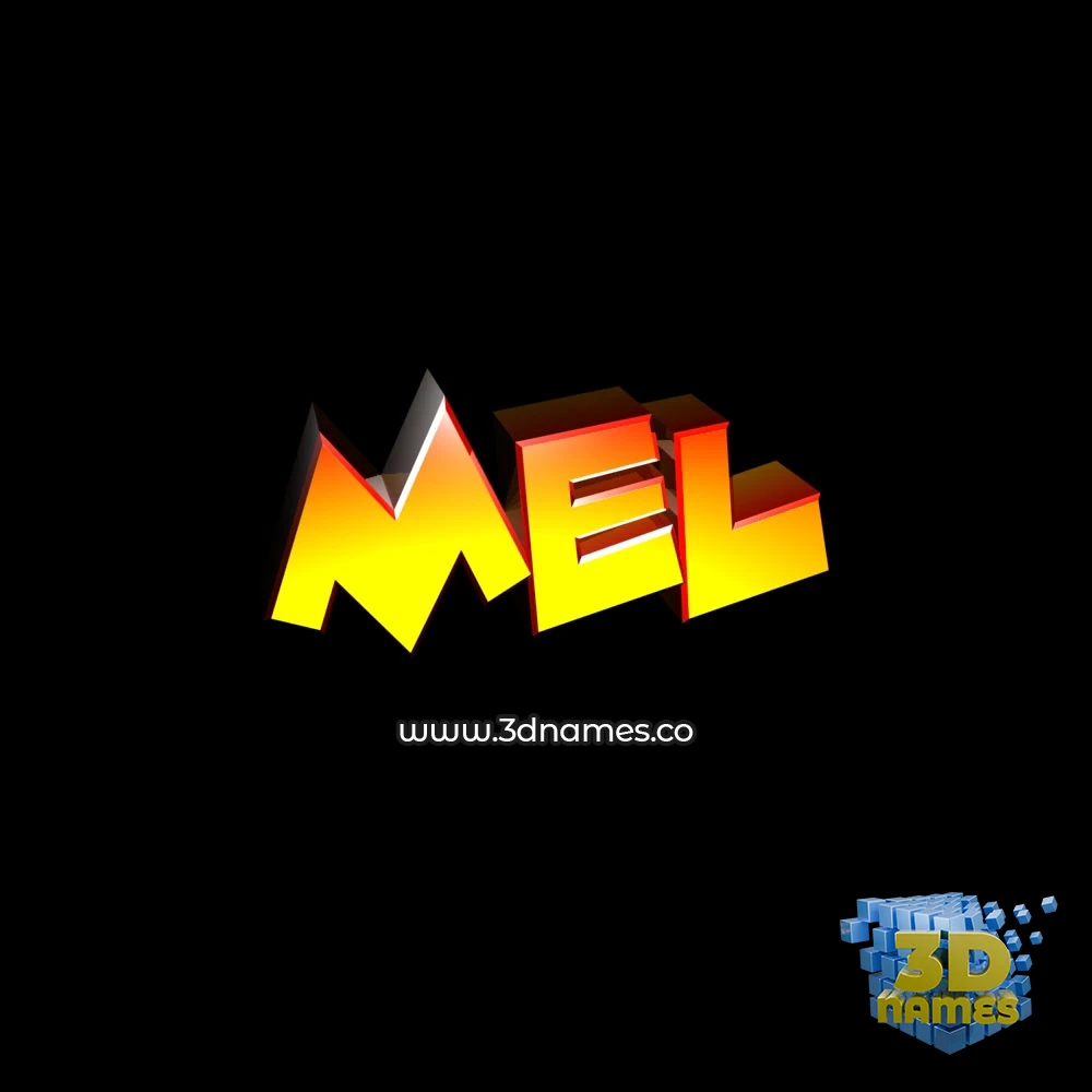 mel in Black Background style - 3D name wallpaper