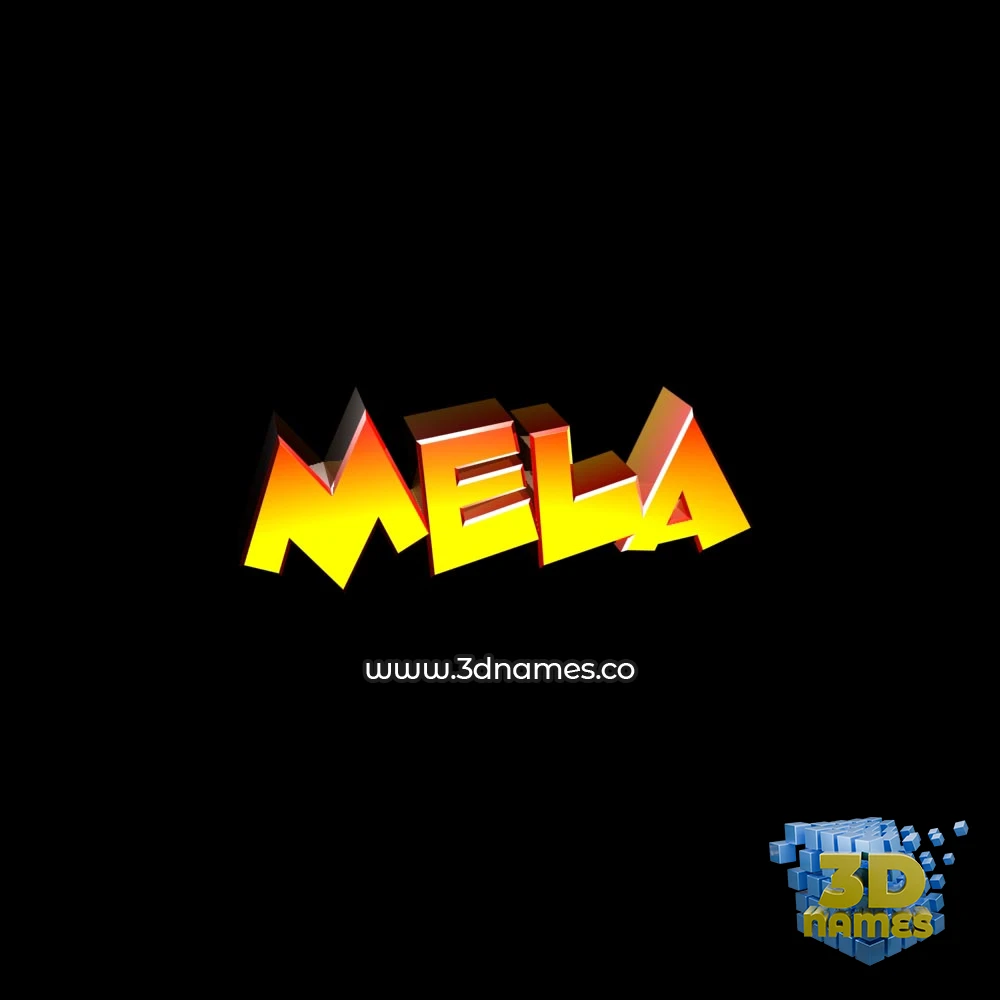 mela in Black Background style - 3D name wallpaper