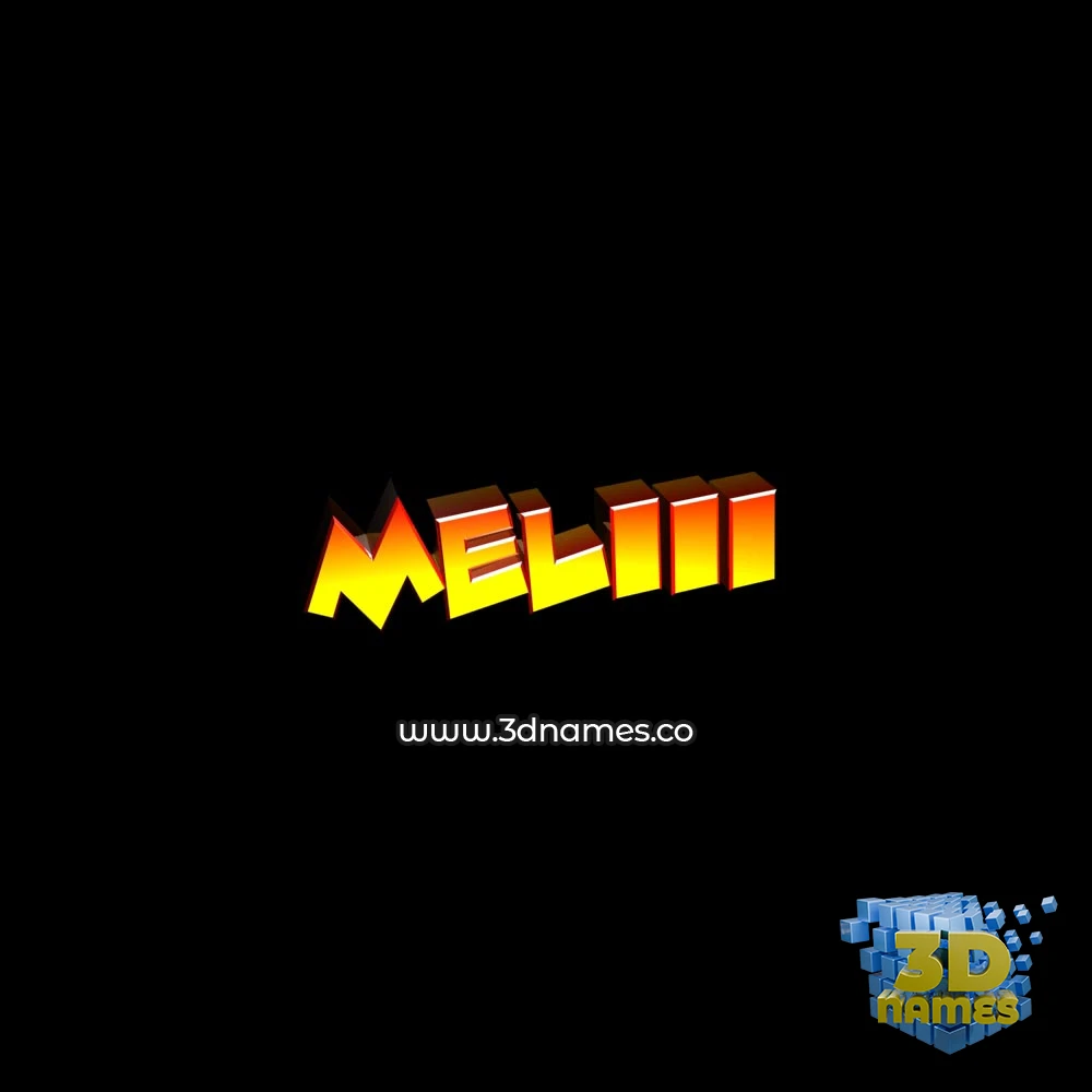 meliii in Black Background style - 3D name wallpaper