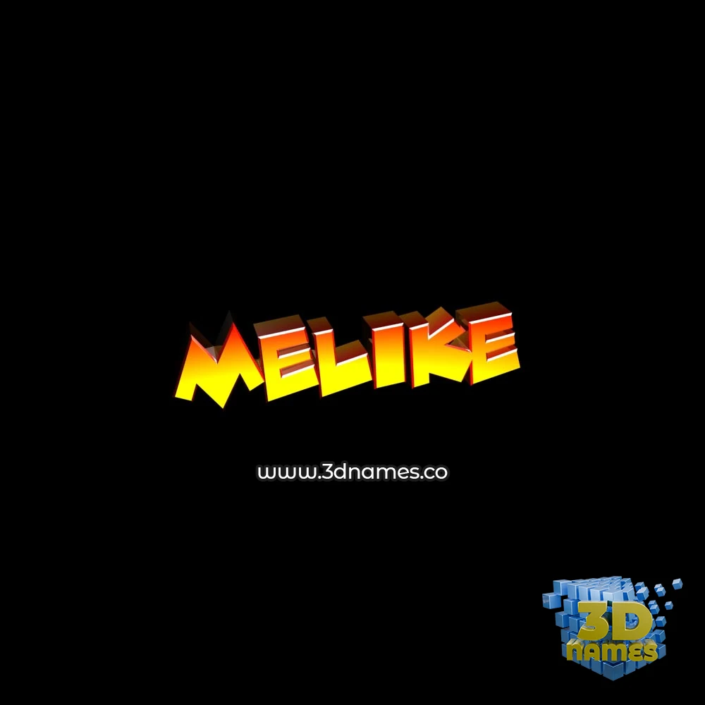 melike in Black Background style - 3D name wallpaper