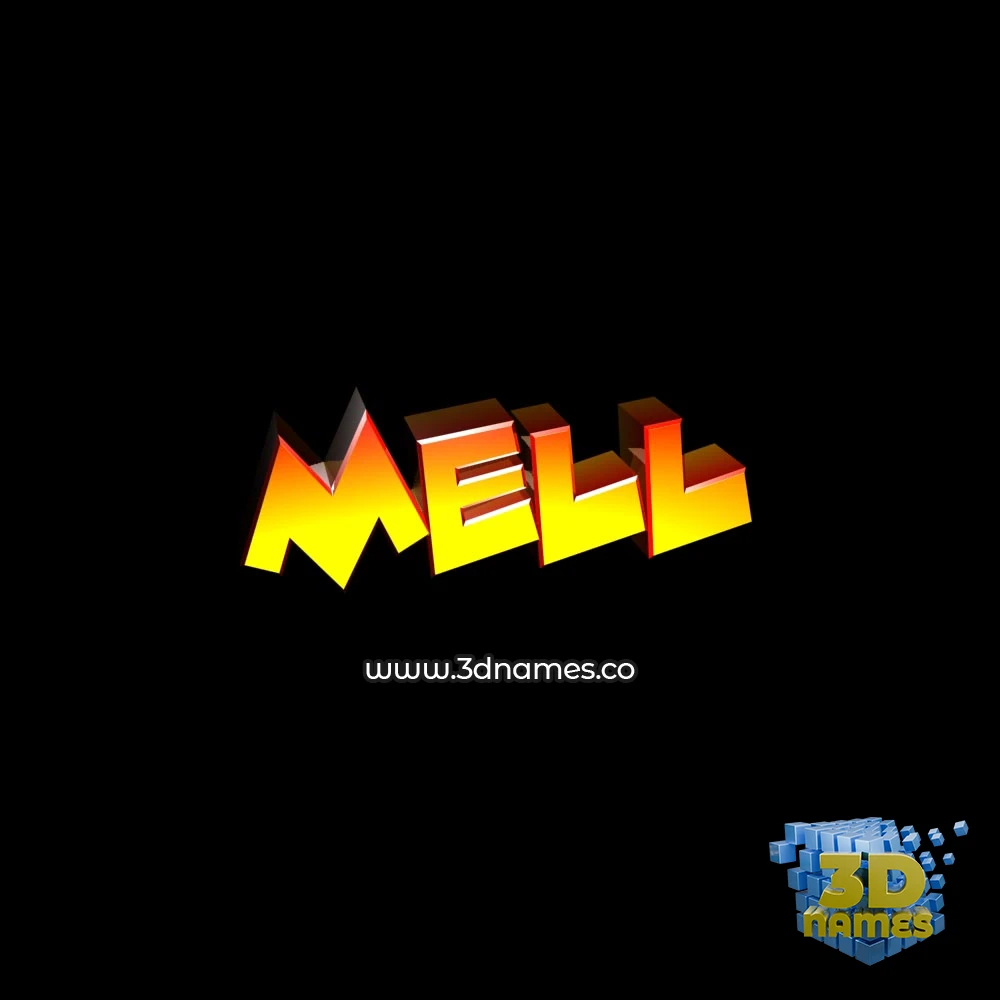 mell in Black Background style - 3D name wallpaper