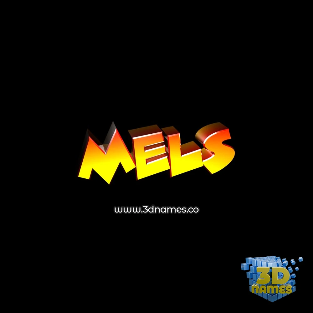 mels in Black Background style - 3D name wallpaper