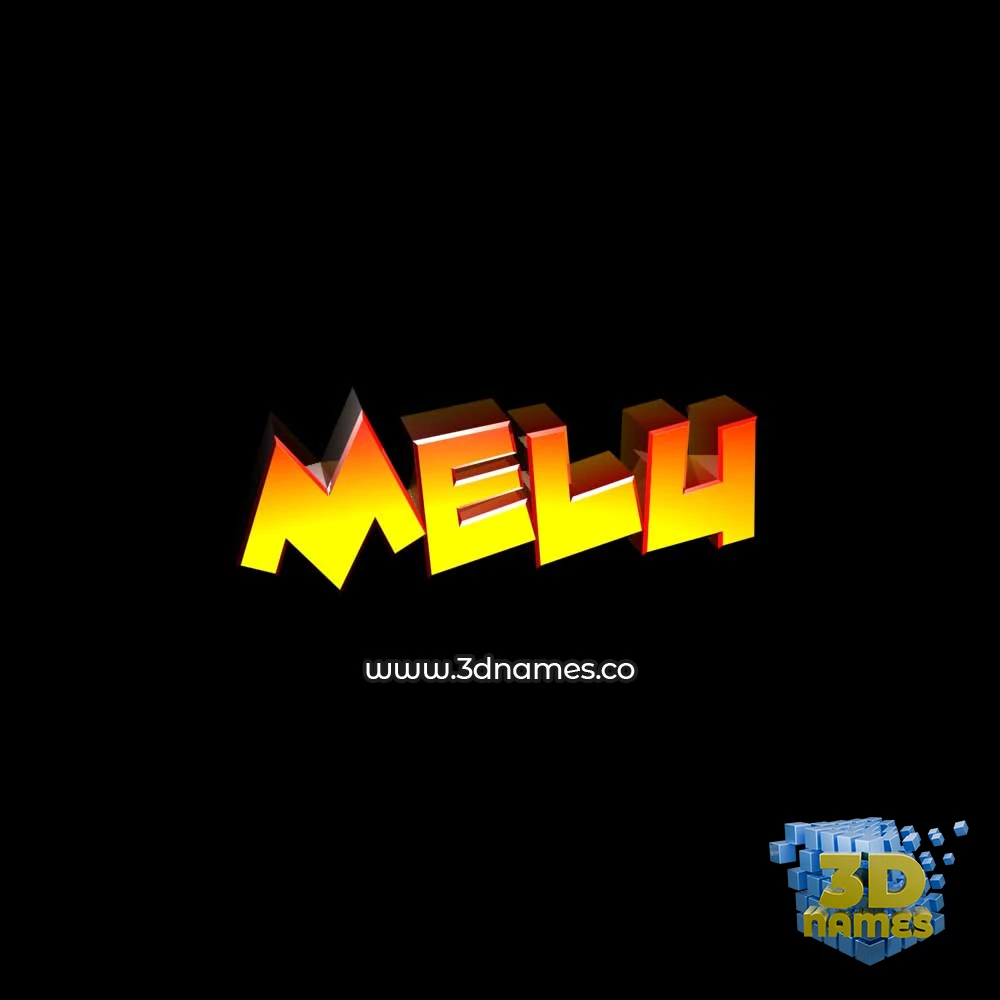 melu in Black Background style - 3D name wallpaper