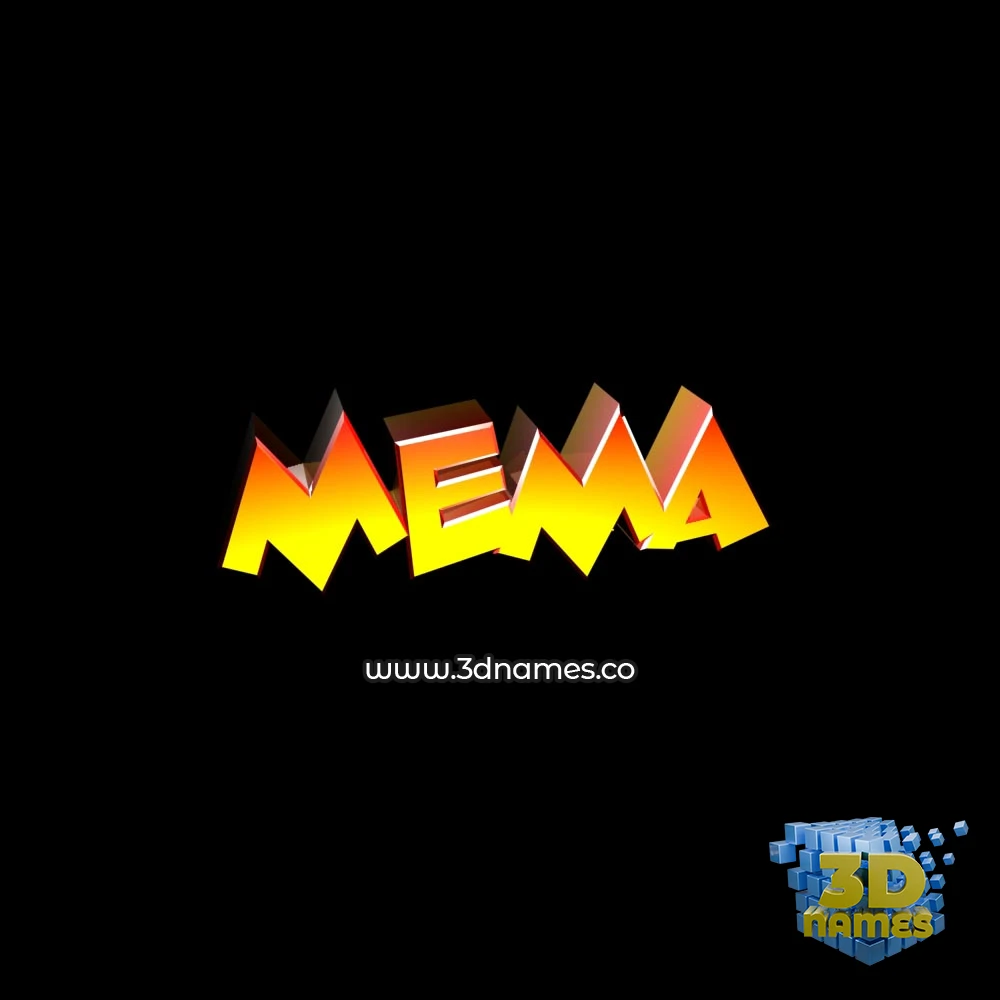 mema in Black Background style - 3D name wallpaper