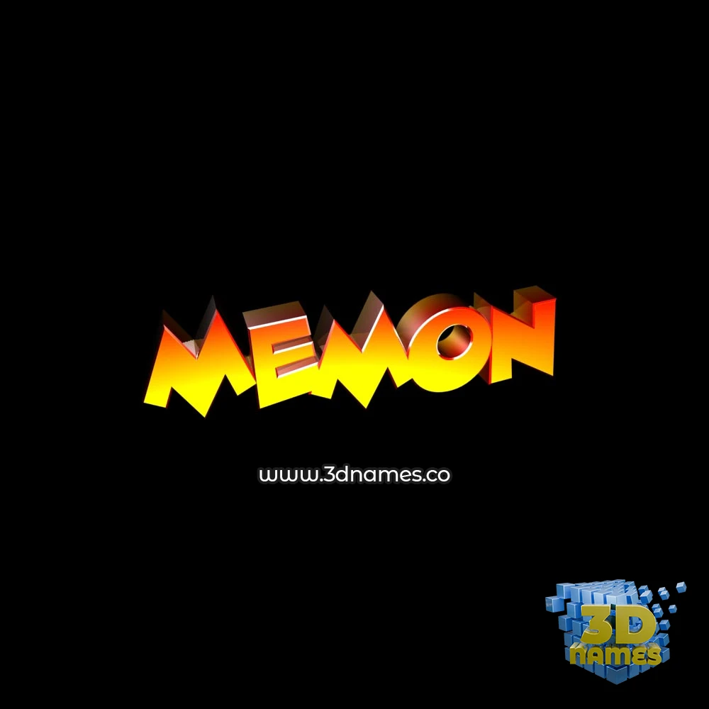 memon in Black Background style - 3D name wallpaper