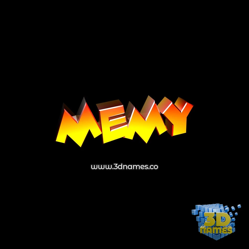 memy in Black Background style - 3D name wallpaper