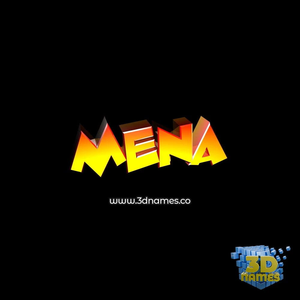 mena in Black Background style - 3D name wallpaper