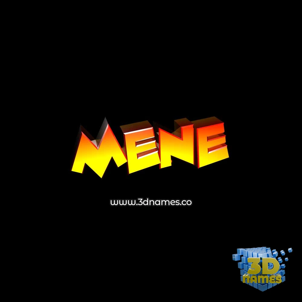 mene in Black Background style - 3D name wallpaper